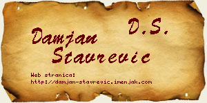 Damjan Stavrević vizit kartica